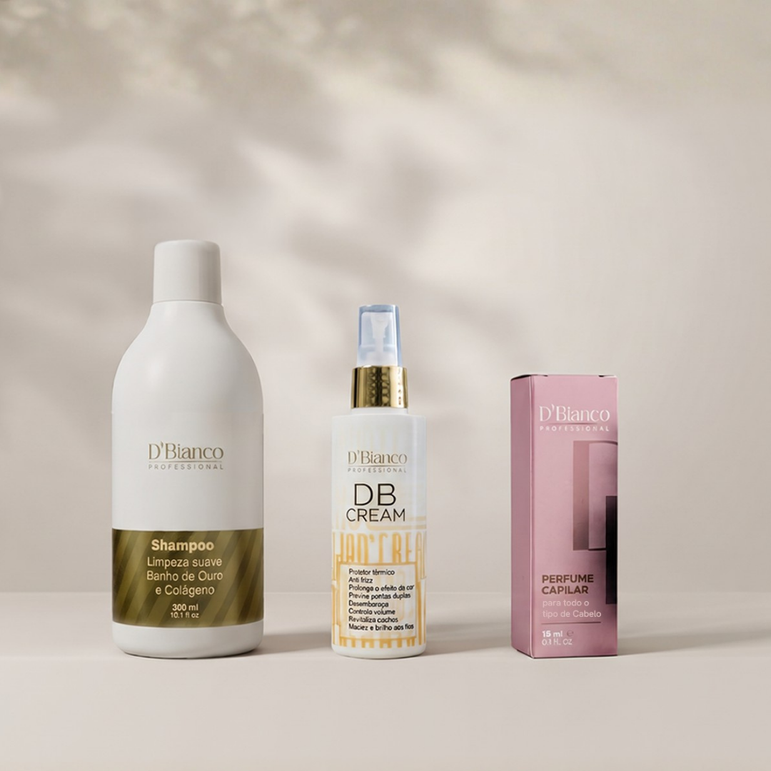 Kit Banho Premium (Banho de Ouro + DB Cream + Perfume Capilar)