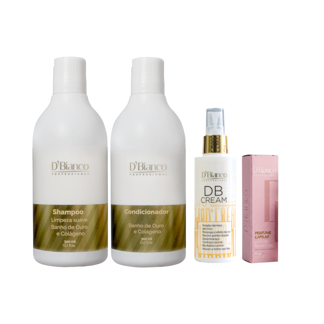 Kit Banho Premium (Banho de Ouro + DB Cream + Perfume Capilar)