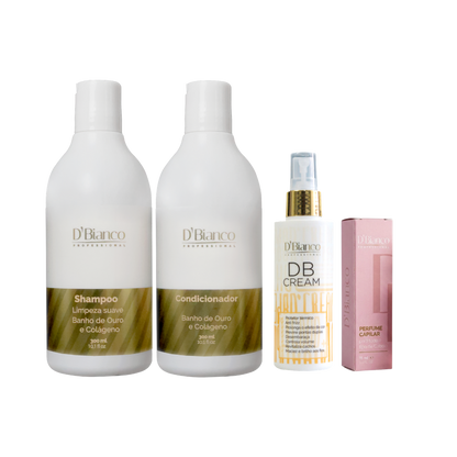 Kit Banho Premium (Banho de Ouro + DB Cream + Perfume Capilar)